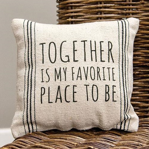 Together Is My Favorite Striped Natural 10" Pillow - Image 2
