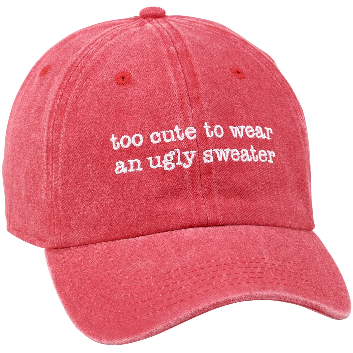 Too Cute To Wear An Ugly Sweater Baseball Cap