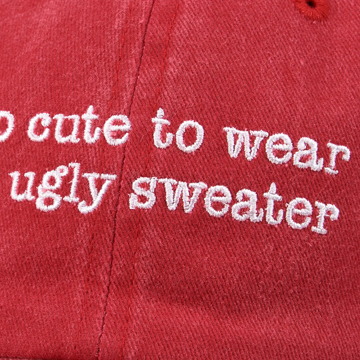 Too Cute To Wear An Ugly Sweater Baseball Cap - Image 4