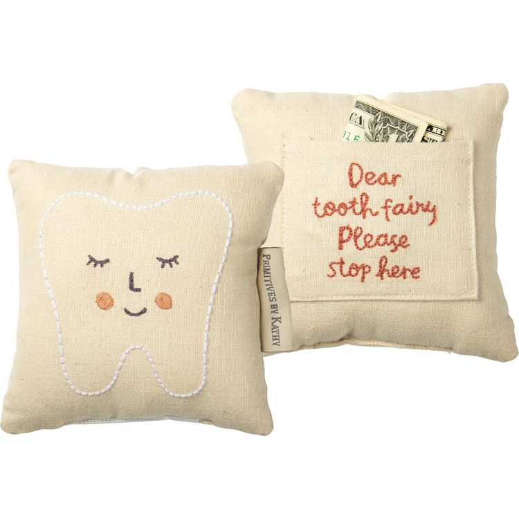 ๐ Tooth Fairy Pink Pillow With Pocket