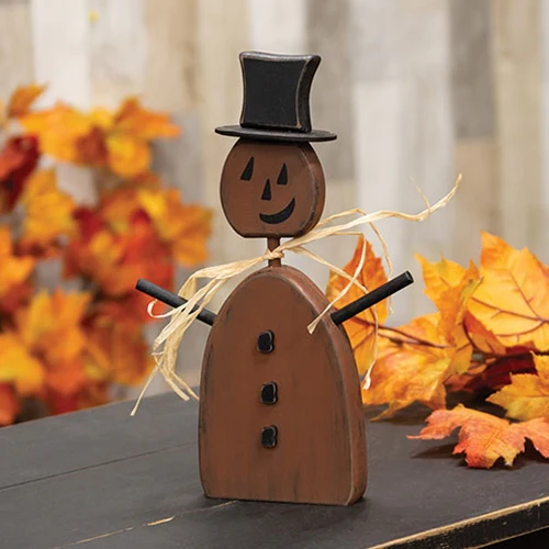 💙 Top Hat Jack O' Lantern Wooden Sitter - Image 3