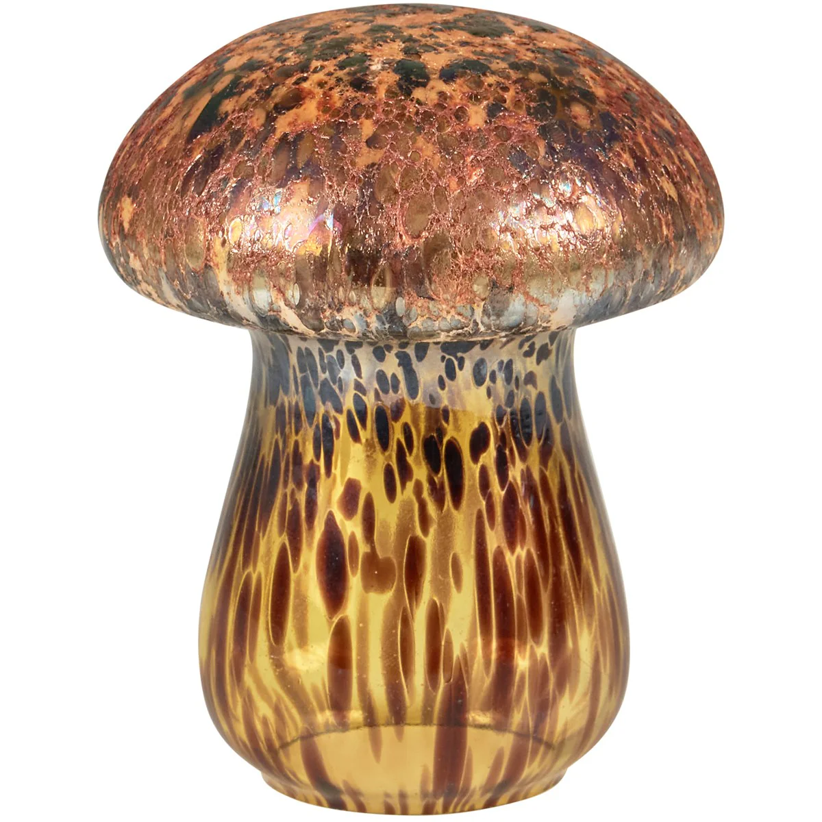 ๐ Tortoiseshell Mushroom 4" Glass Figurine