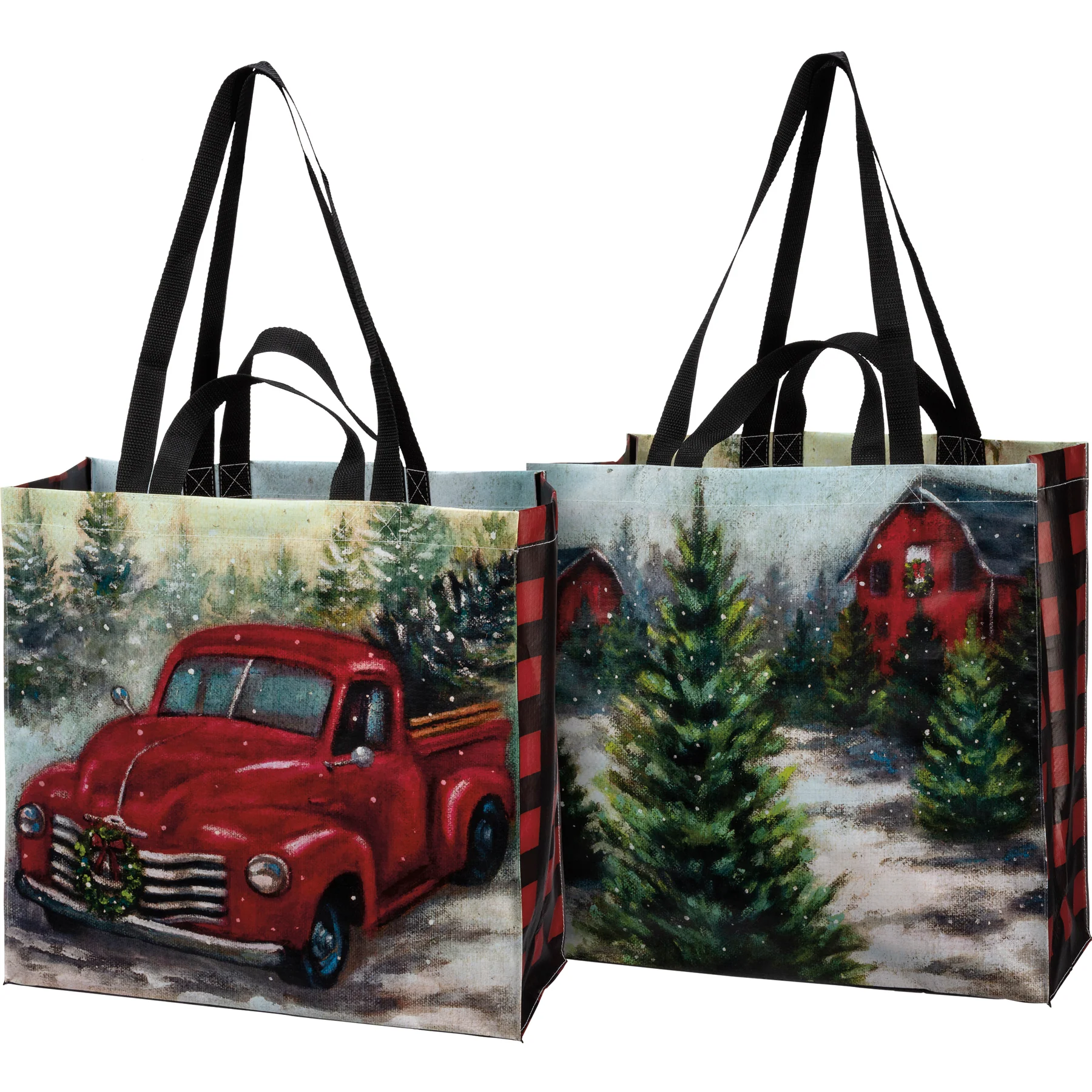 ๐ Tree Farm Red Truck Market Tote Bag - Image 2