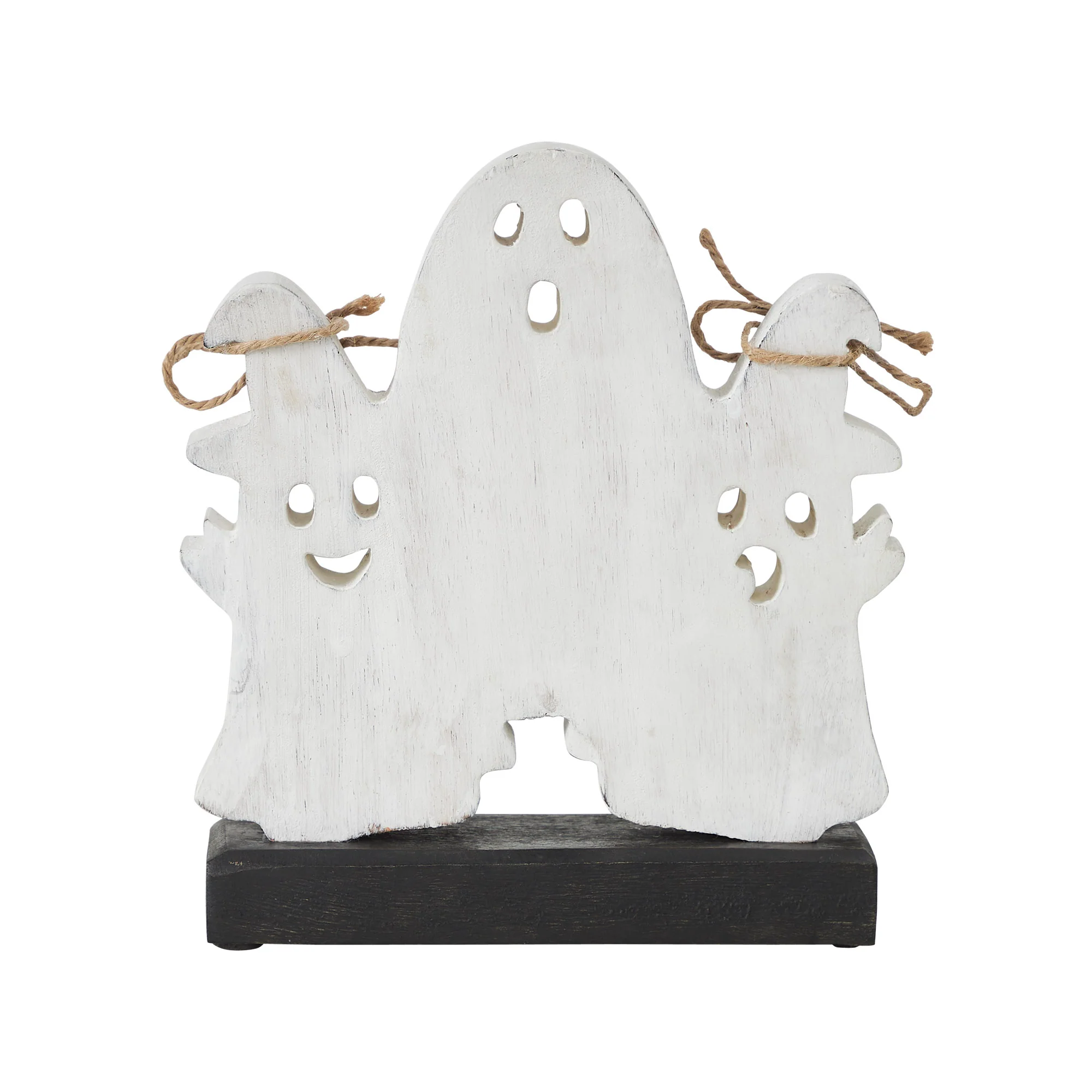 Trio of Ghosts Wooden Tabletop Halloween Decor - Image 3