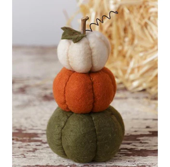 Triple Felt Pumpkin 8" Stack