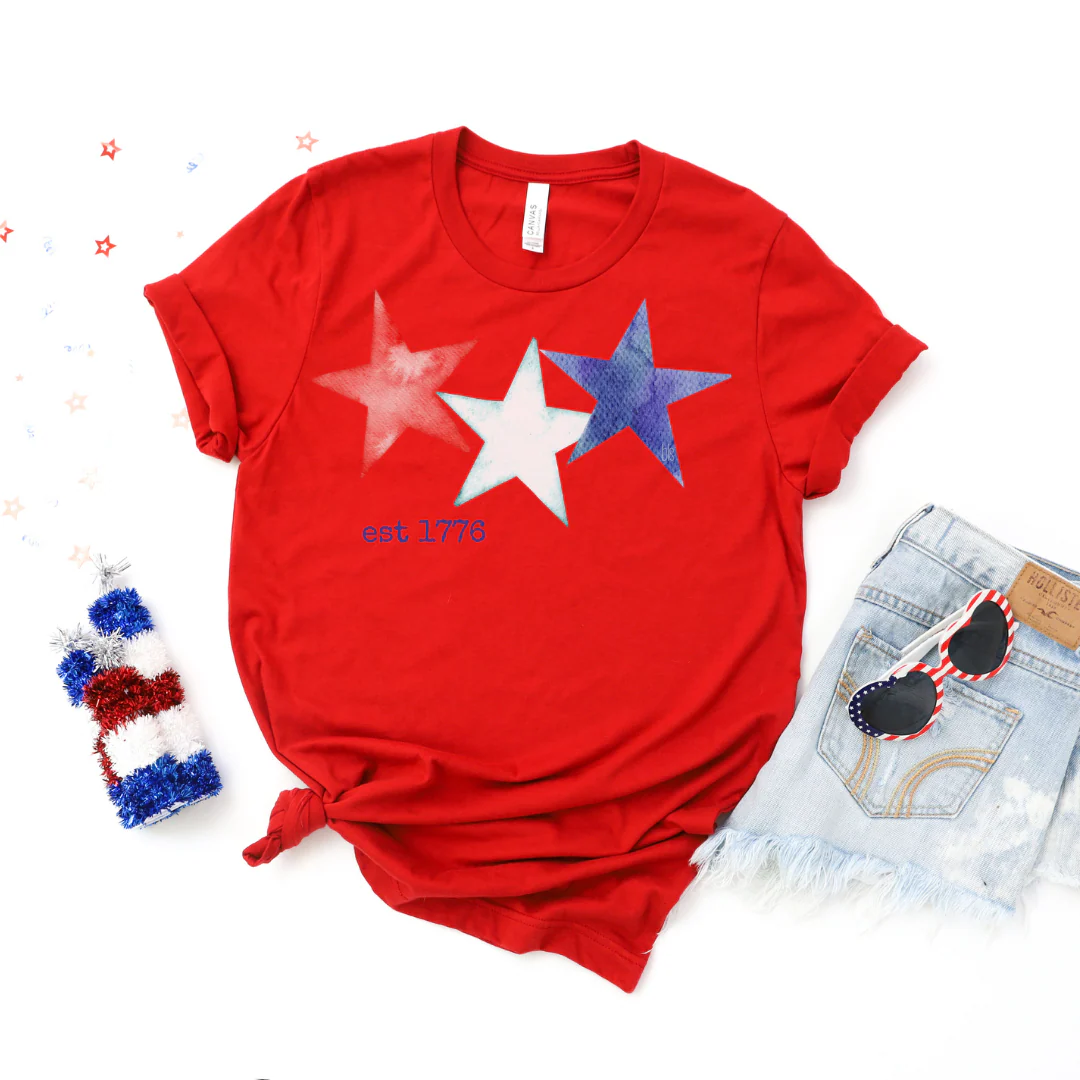 💙 Triple Star Est. 1776 Americana T-Shirt - Image 2
