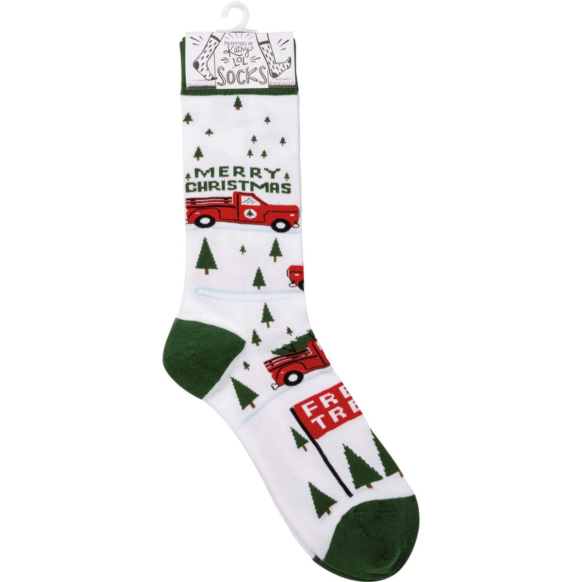 💙 Truck And Tree Merry Christmas Fun Novelty Socks - Image 3
