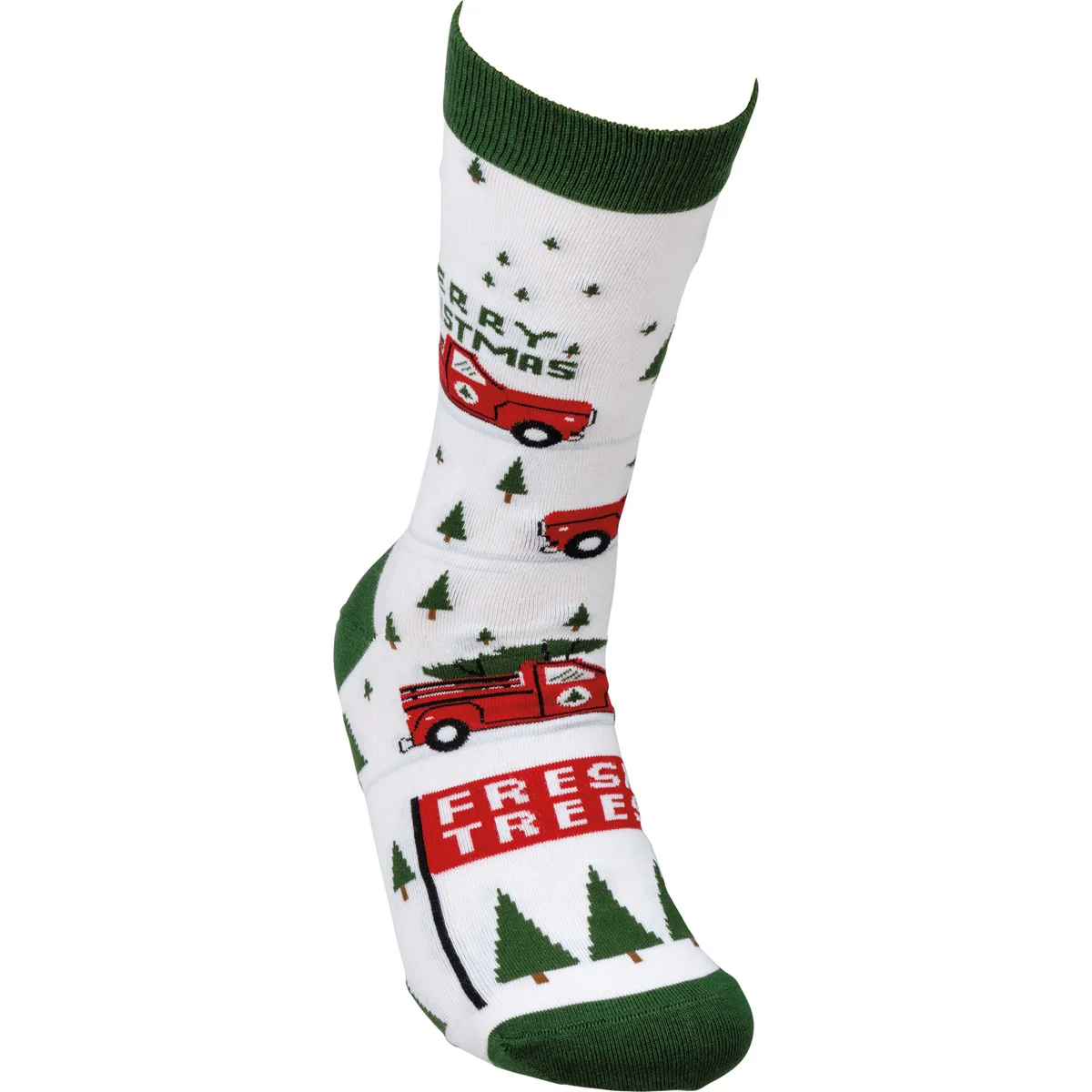 💙 Truck And Tree Merry Christmas Fun Novelty Socks - Image 4