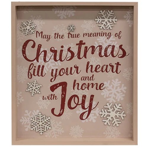 True Meaning of Christmas 17" H Snowflakes Framed Sign - Image 2