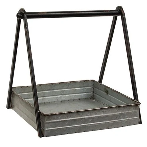 Truss Handle Square Metal Display Tray