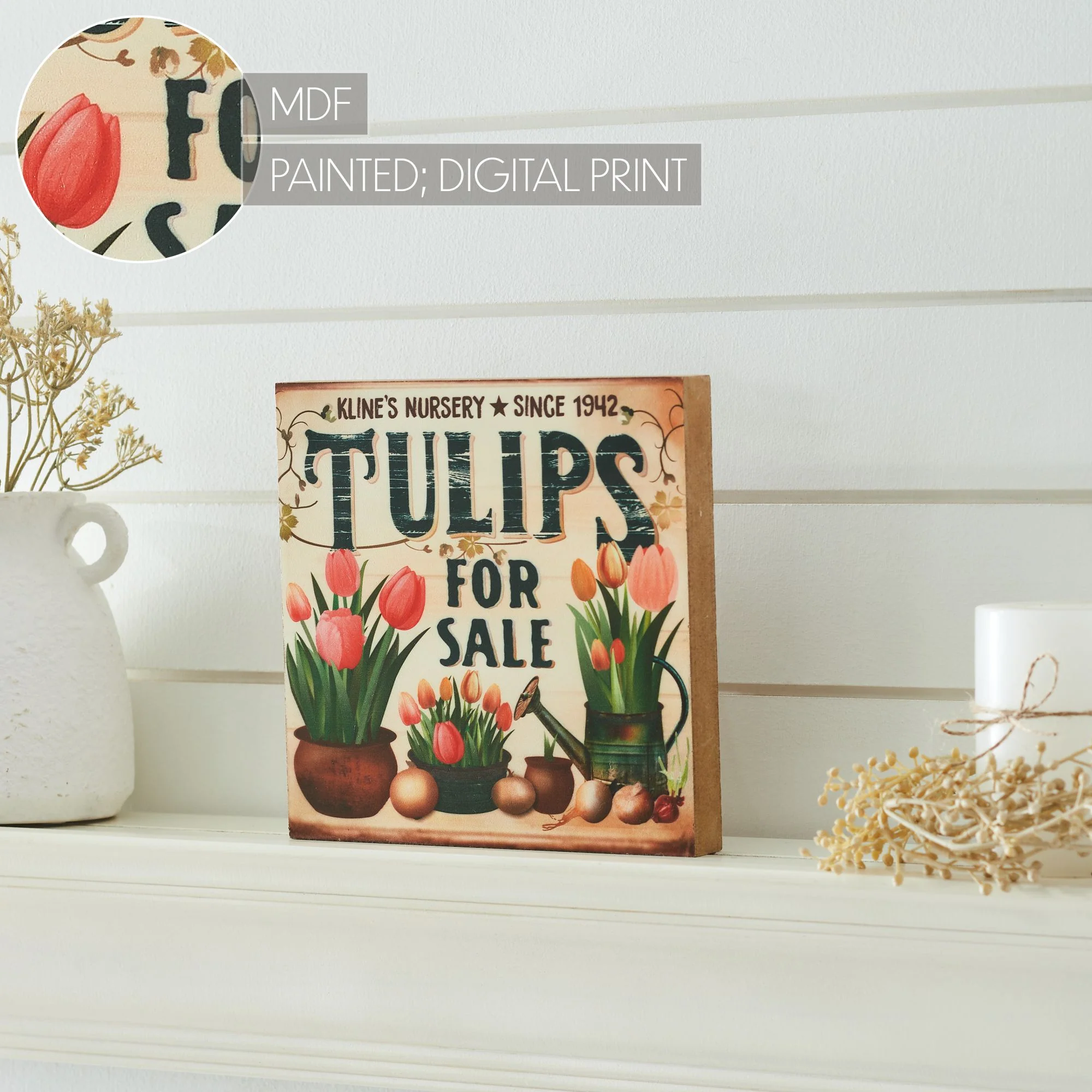 Tulips For Sale 8" Block Sign - Image 6