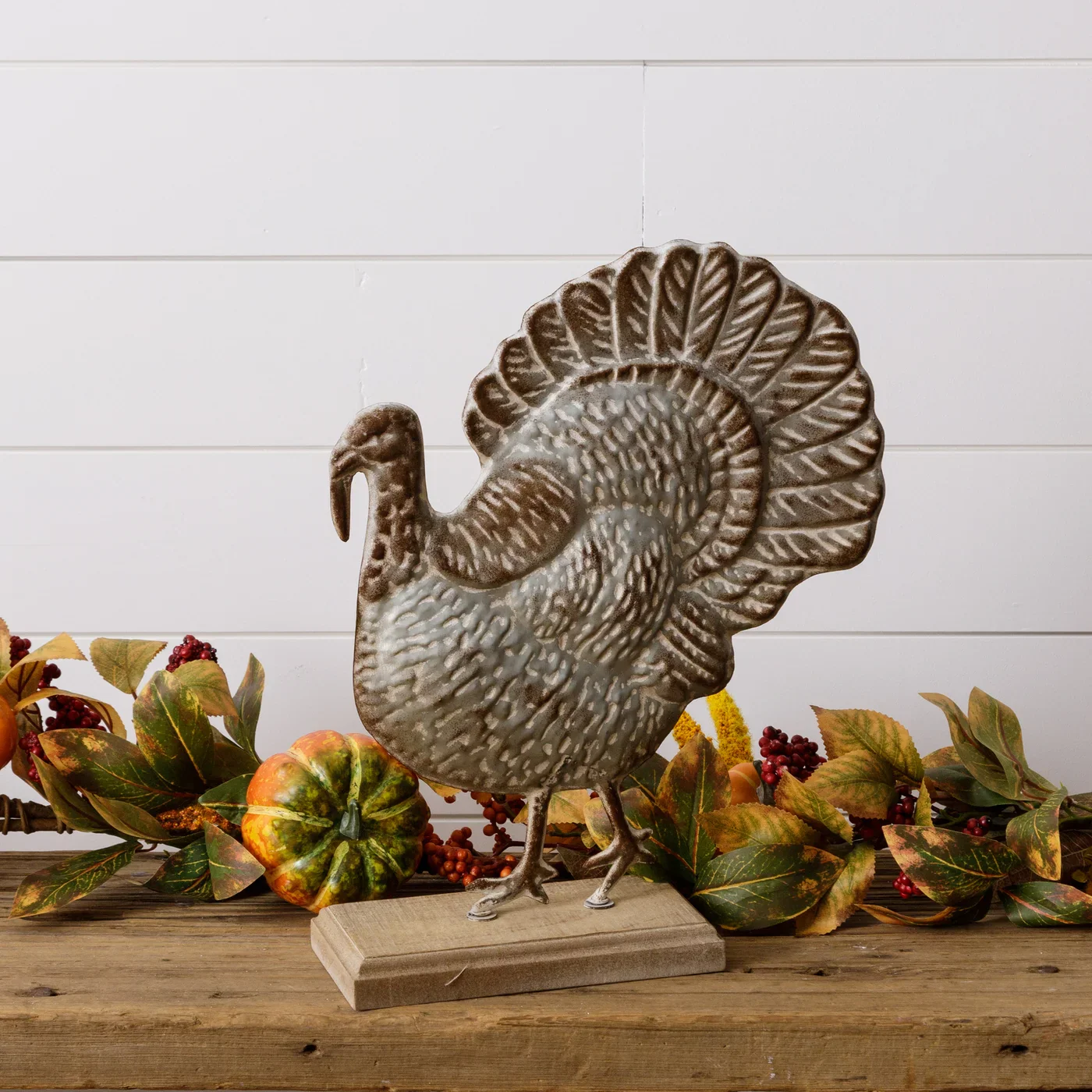 Turkey Metal Rustic Table Decor 15" H