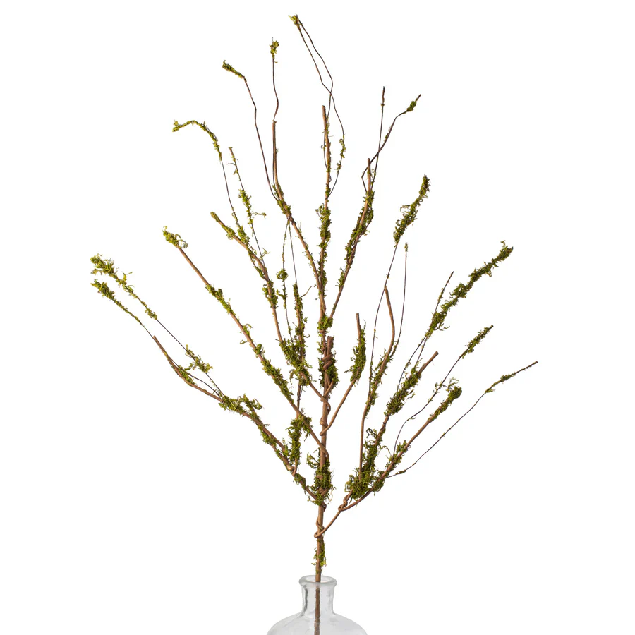 Twig Branch with Moss 31" Decorative Stem