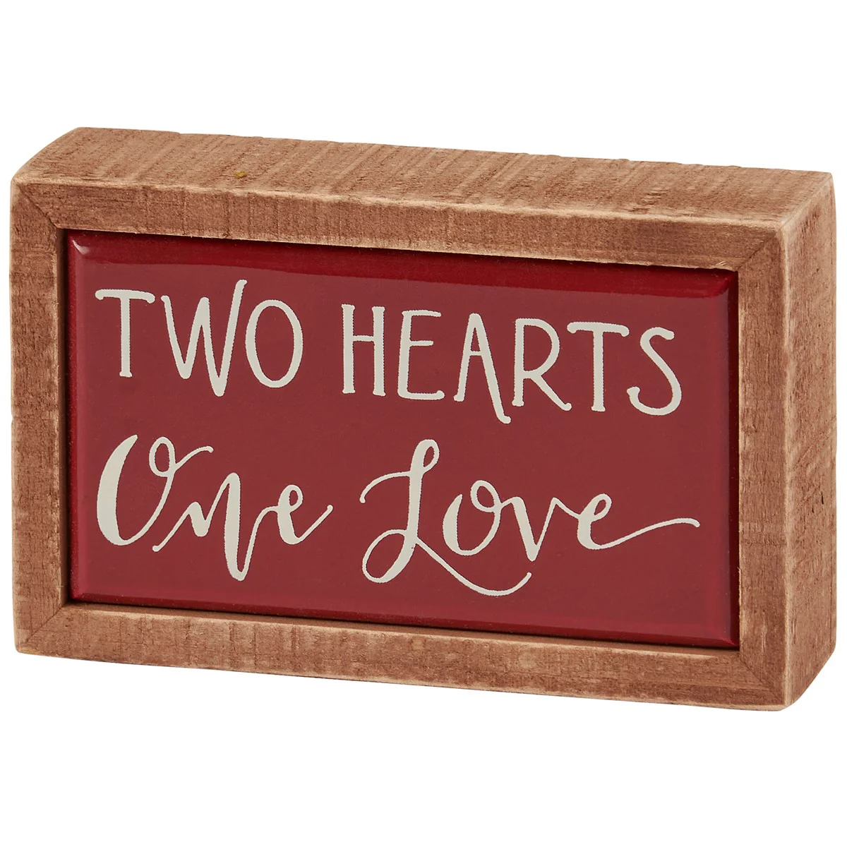 ๐ Two Hearts One Love Mini Box Sign