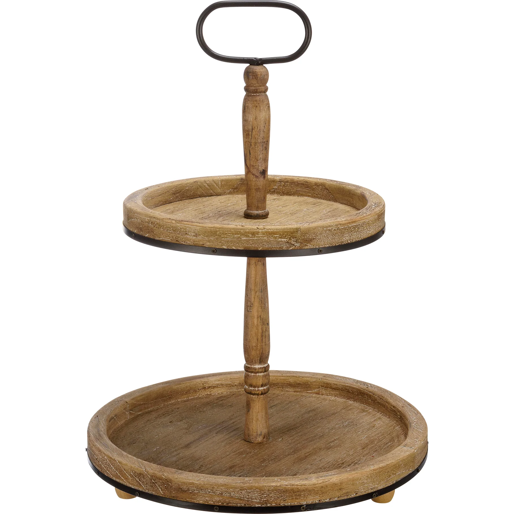 Surprise Me Sale 🤭 Two Tiered Round Light Wood Tray - Image 2