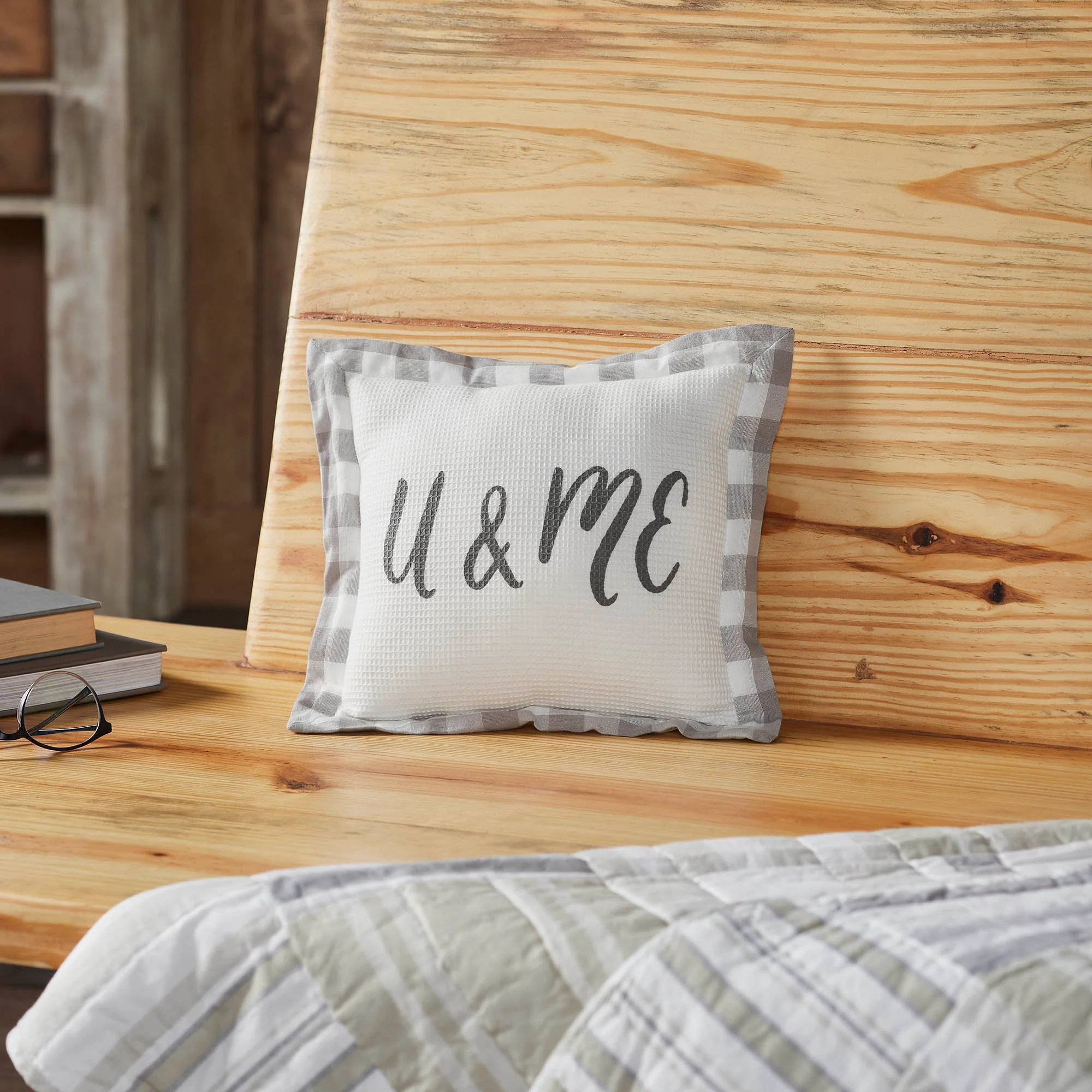 U & Me Gray Buffalo 9" Accent Pillow