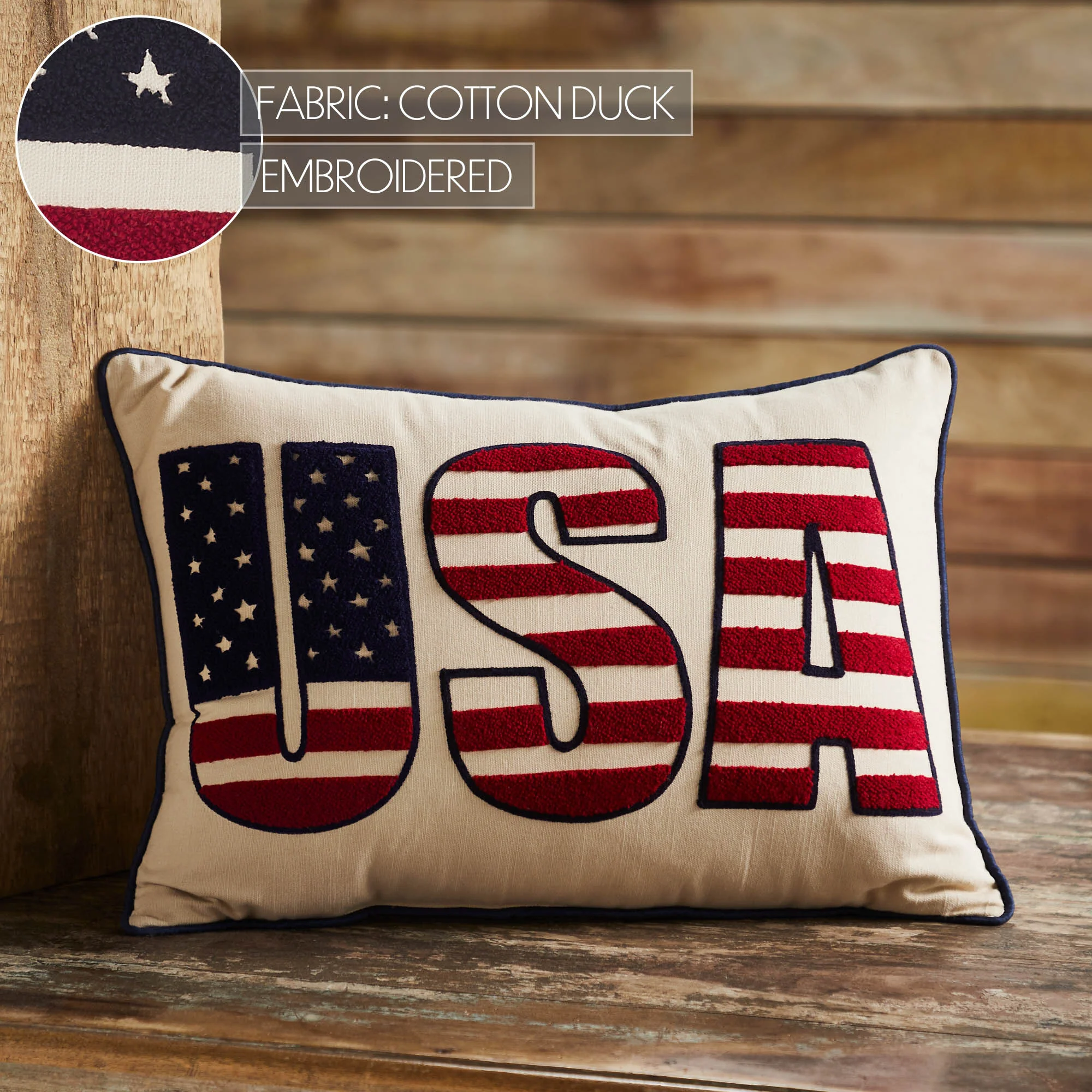 USA Flag Pillow 14" x 20" - Image 6