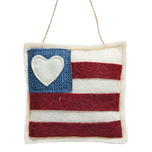 ๐ USA Flag Square Pillow Ornament