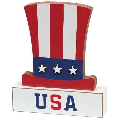 USA Uncle Sam Hat Wooden Sitter - Image 2