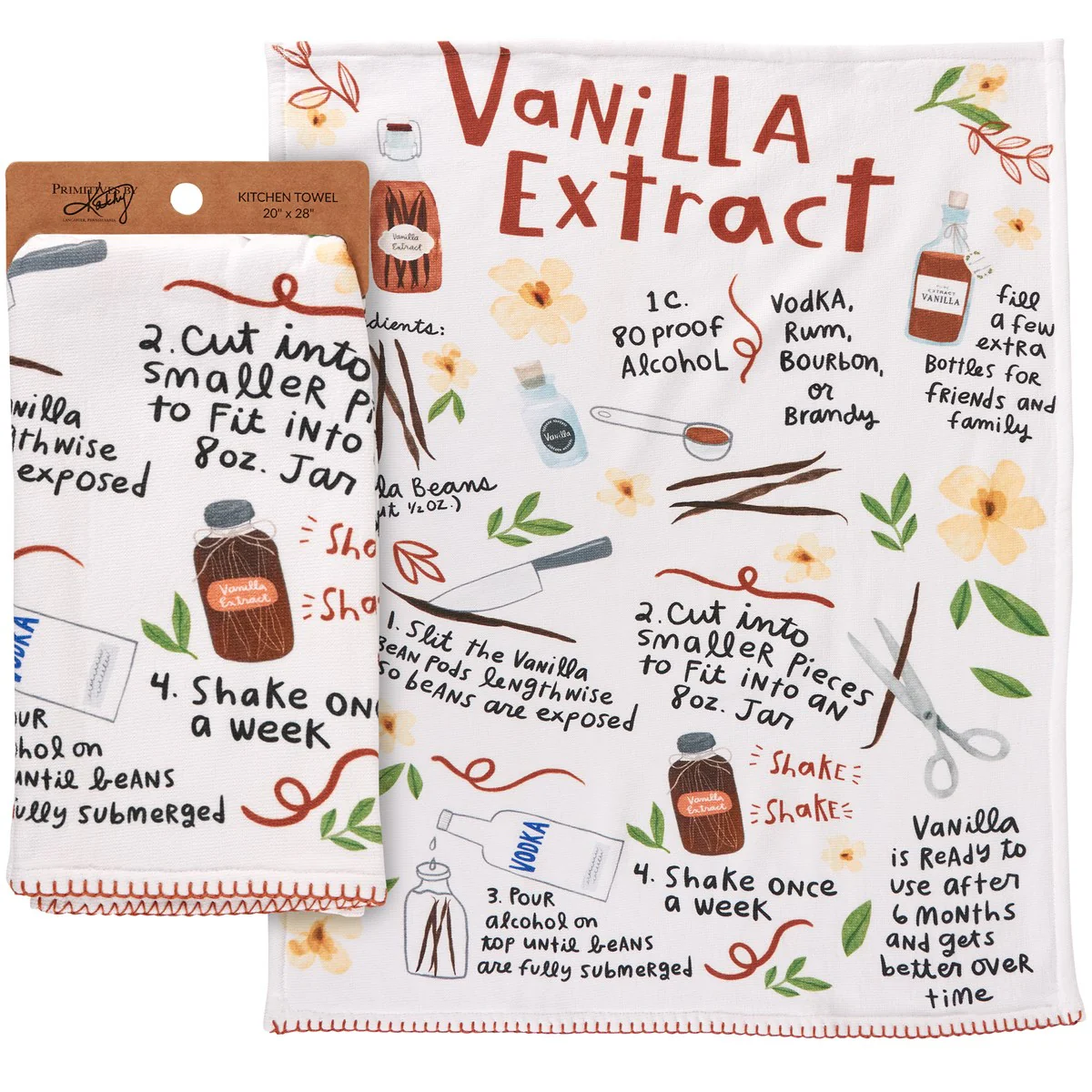 Vanilla Extract Recipe Kitchen Towel