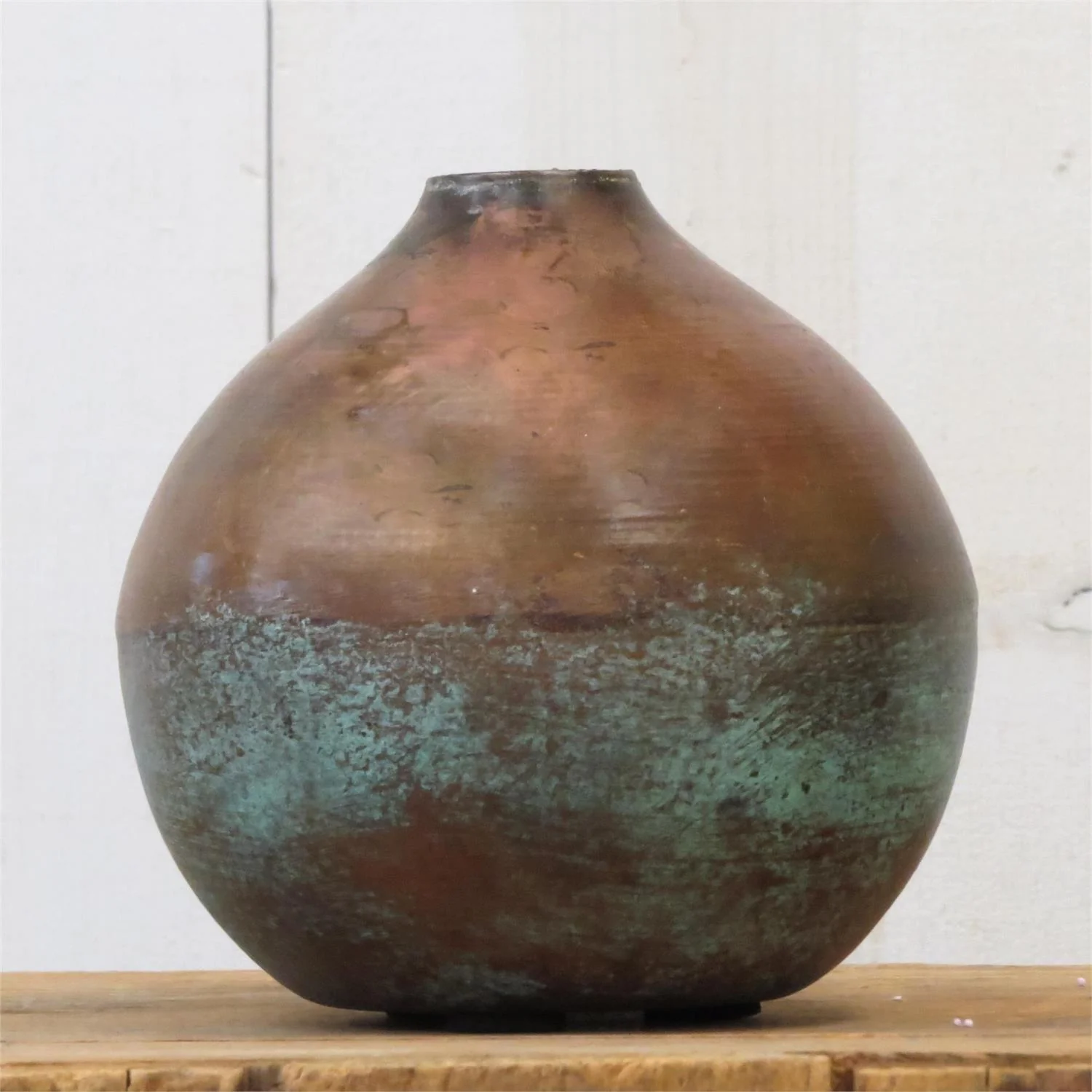 Verdigris Patina 4.5" Metal Vase - Image 2