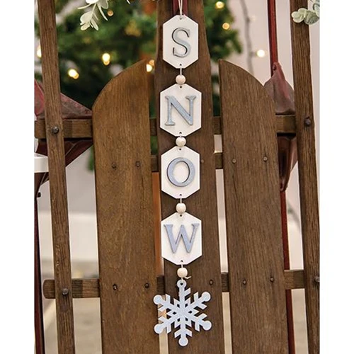 Vertical Snow Tag Garland 14"