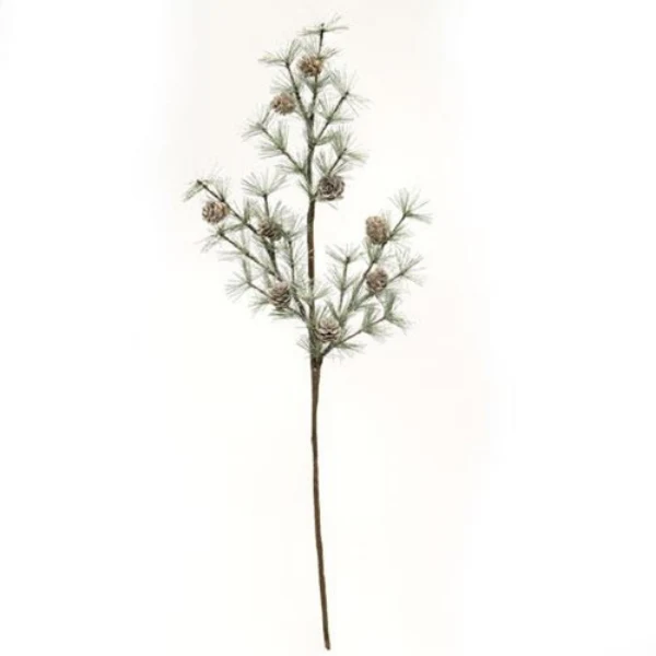 Vintage Glitter Birchcone Pine 28" Faux Spray