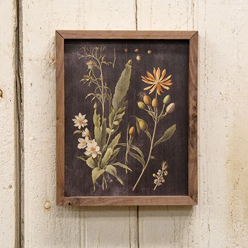 Vintage-Style Cream Floral Framed Print 10.75" H - Image 2