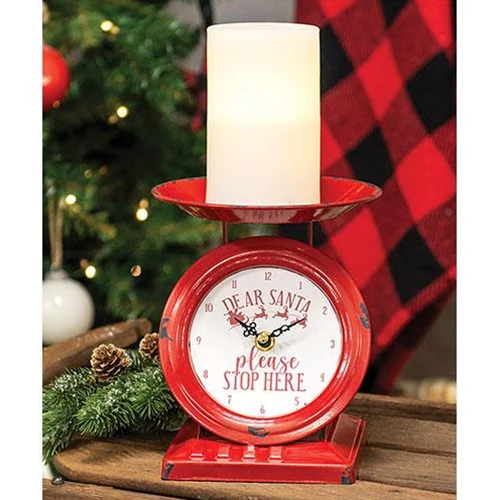Vintage-Style Dear Santa Old Town Scale Clock - Image 2