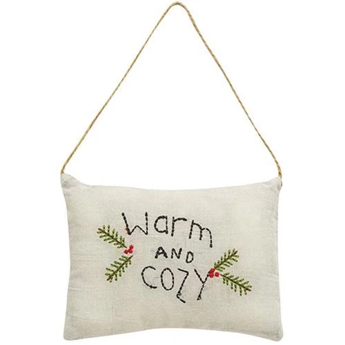 Warm & Cozy Embroidered Pillow Ornament - Image 3