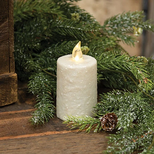 Warm Glow White Glitter Flicker Flame Timer Votive 2.25" x 3"H - Image 2