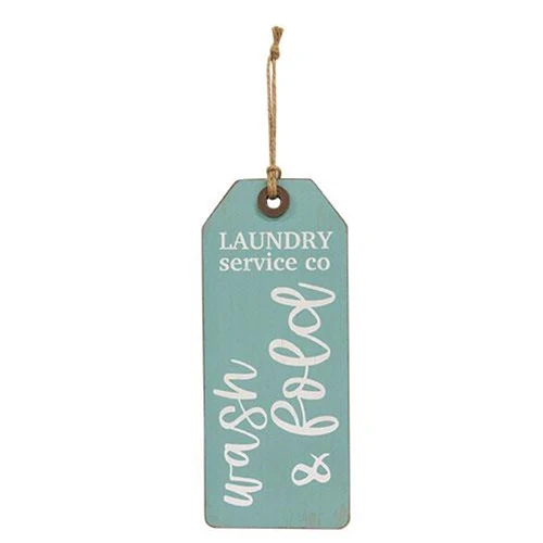 ๐ Wash and Fold Laundry Service Co. Wood Tag
