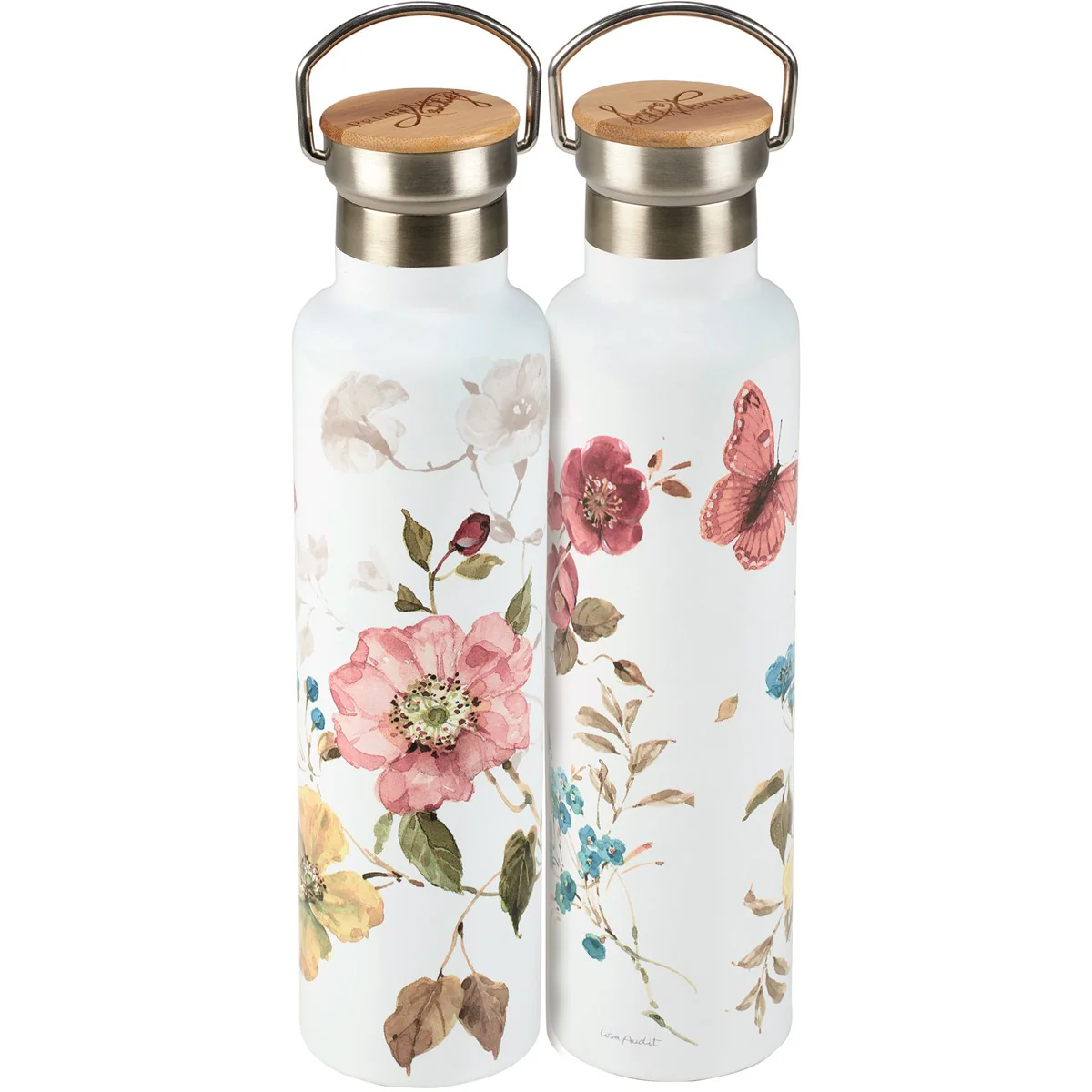 Surprise Me Sale 🤭 Watercolor Florals 25 oz Hot and Cold Insulated Bottle - Image 2