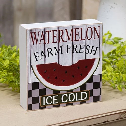 💙 Watermelon Farm Fresh 6" Wooden Box Sign