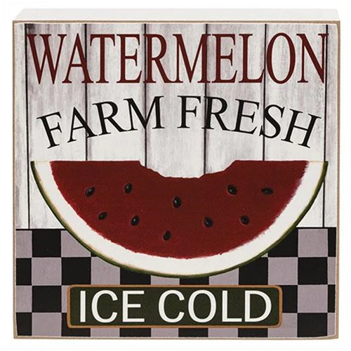 💙 Watermelon Farm Fresh 6" Wooden Box Sign - Image 2