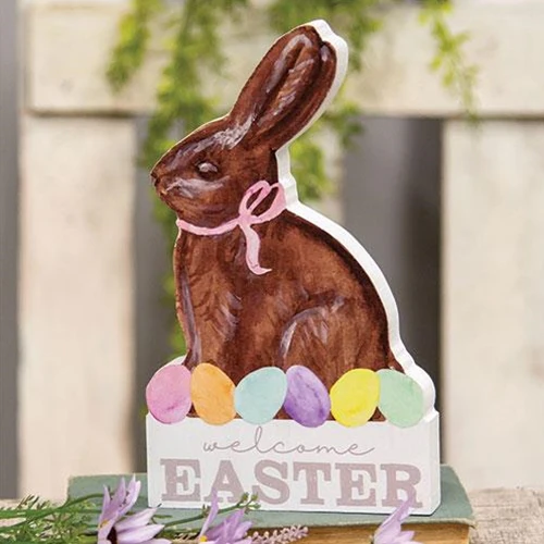 Welcome Easter Chunky Chocolate Bunny Sitter