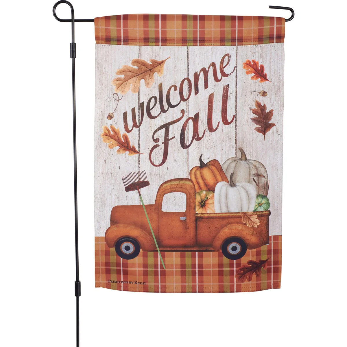 Welcome Fall Truck with Pumpkins Garden Flag