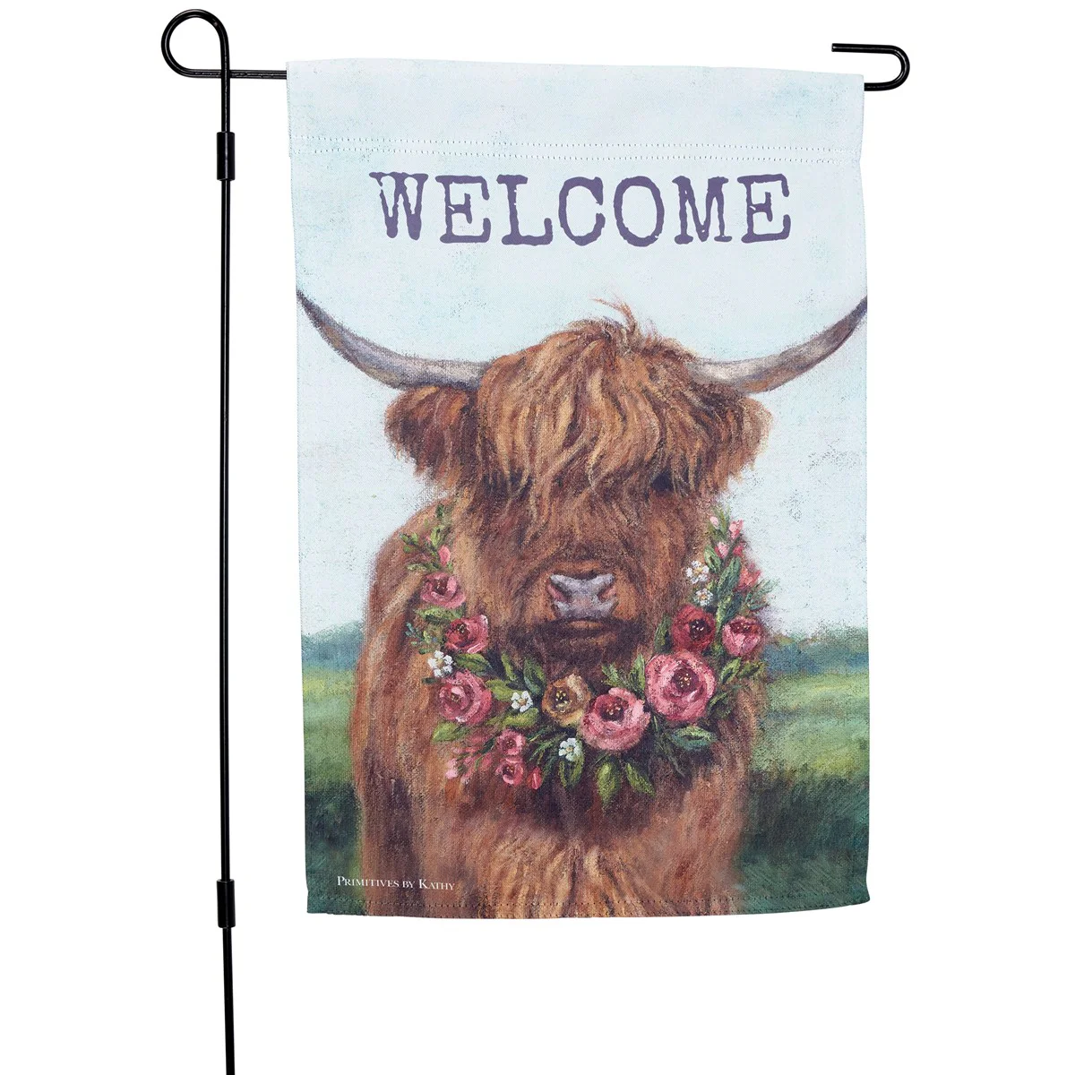 Welcome Floral Highland Garden Flag