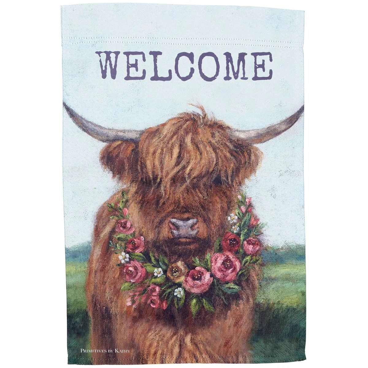 Welcome Floral Highland Garden Flag - Image 3
