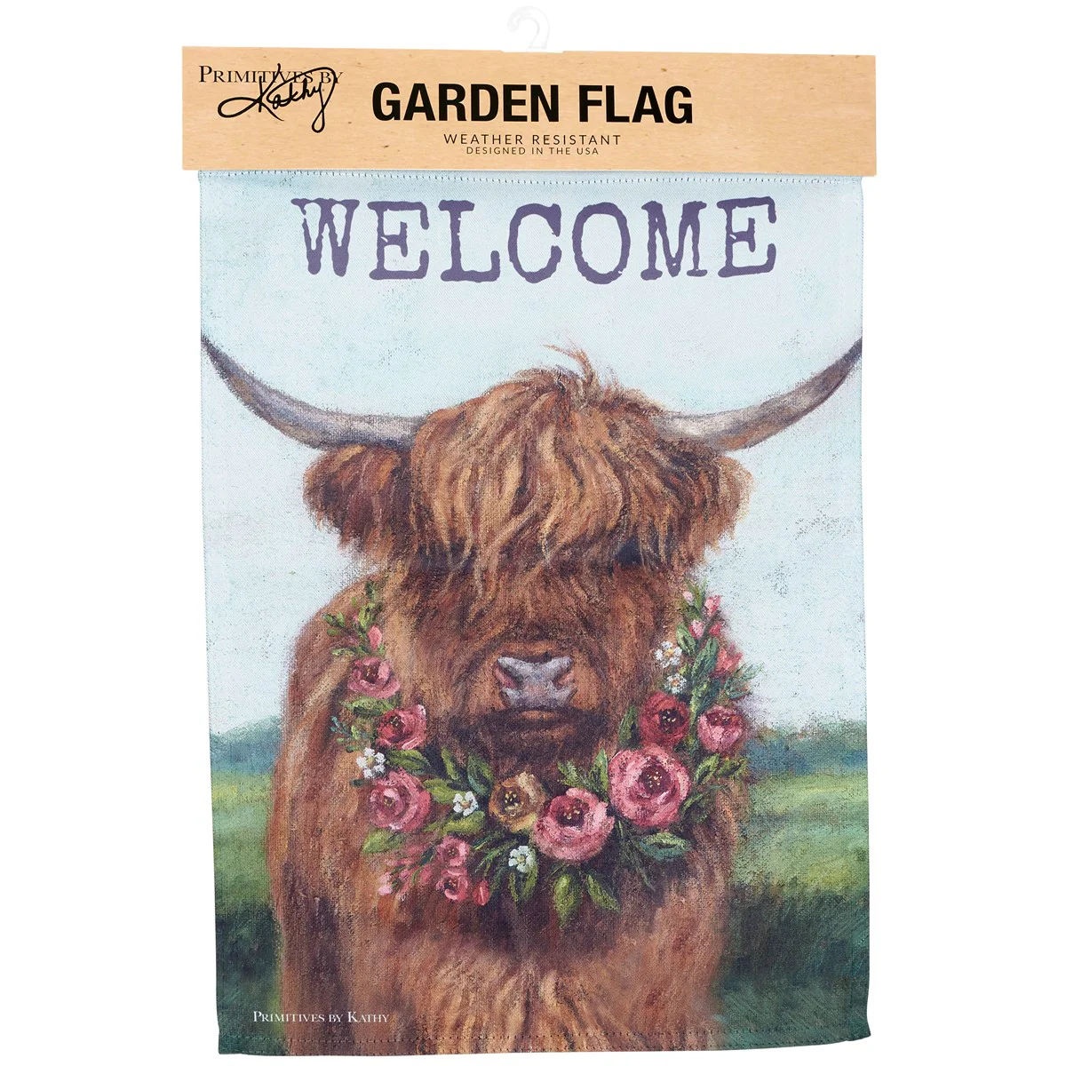 Welcome Floral Highland Garden Flag - Image 4