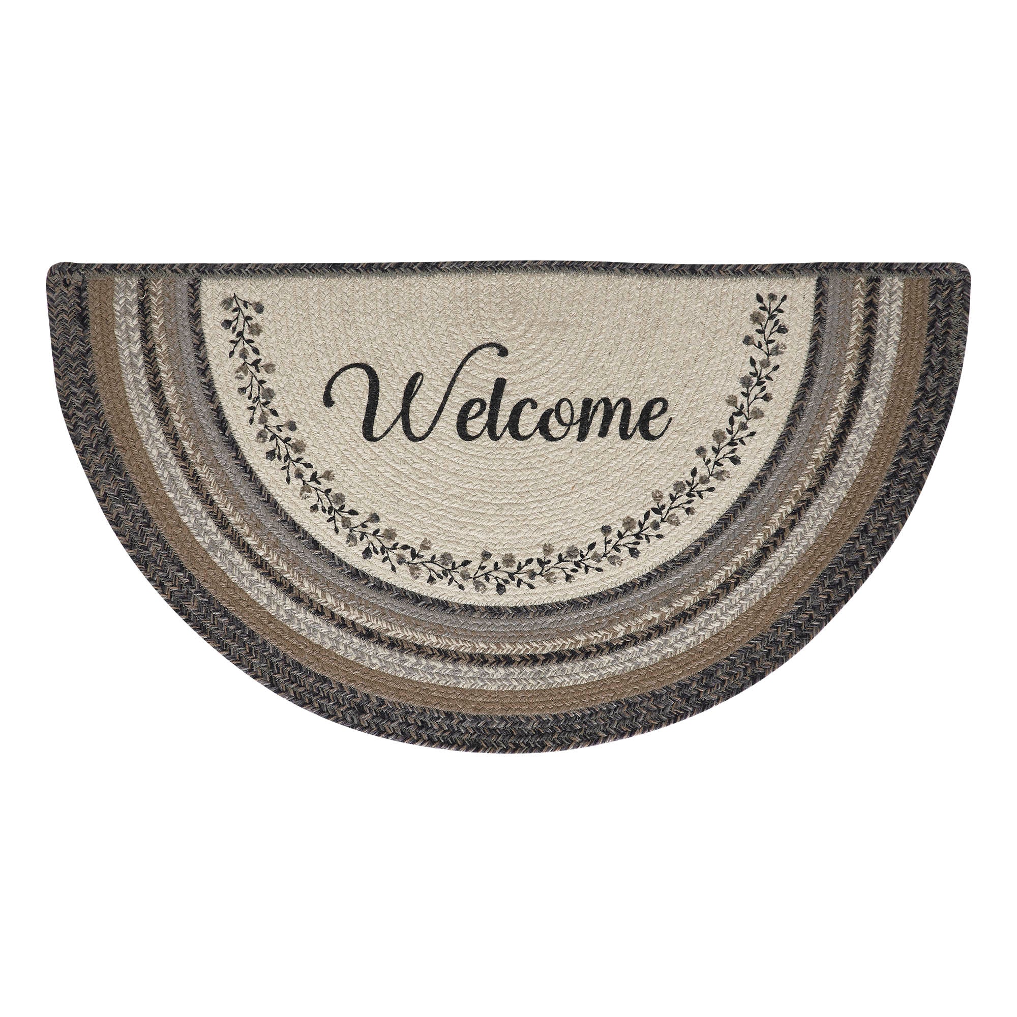 Welcome Floral Vine Jute Half Circle Door Rug - Image 6