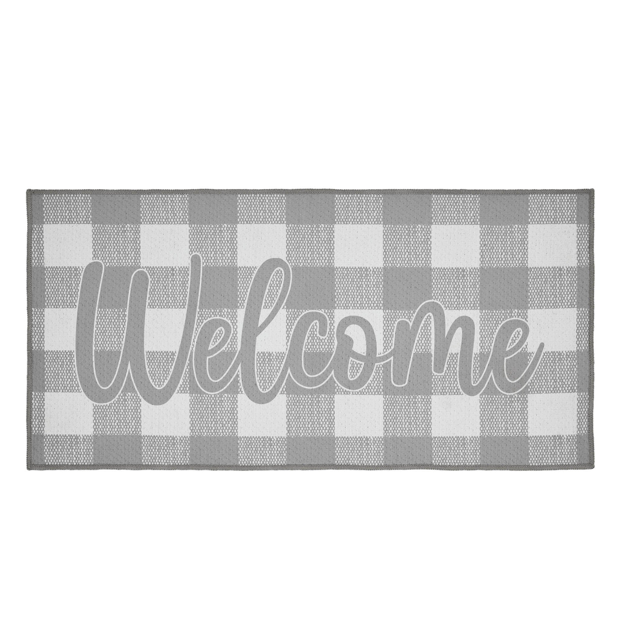 Welcome Gray Buffalo Check Indoor/Outdoor Rug - Image 3