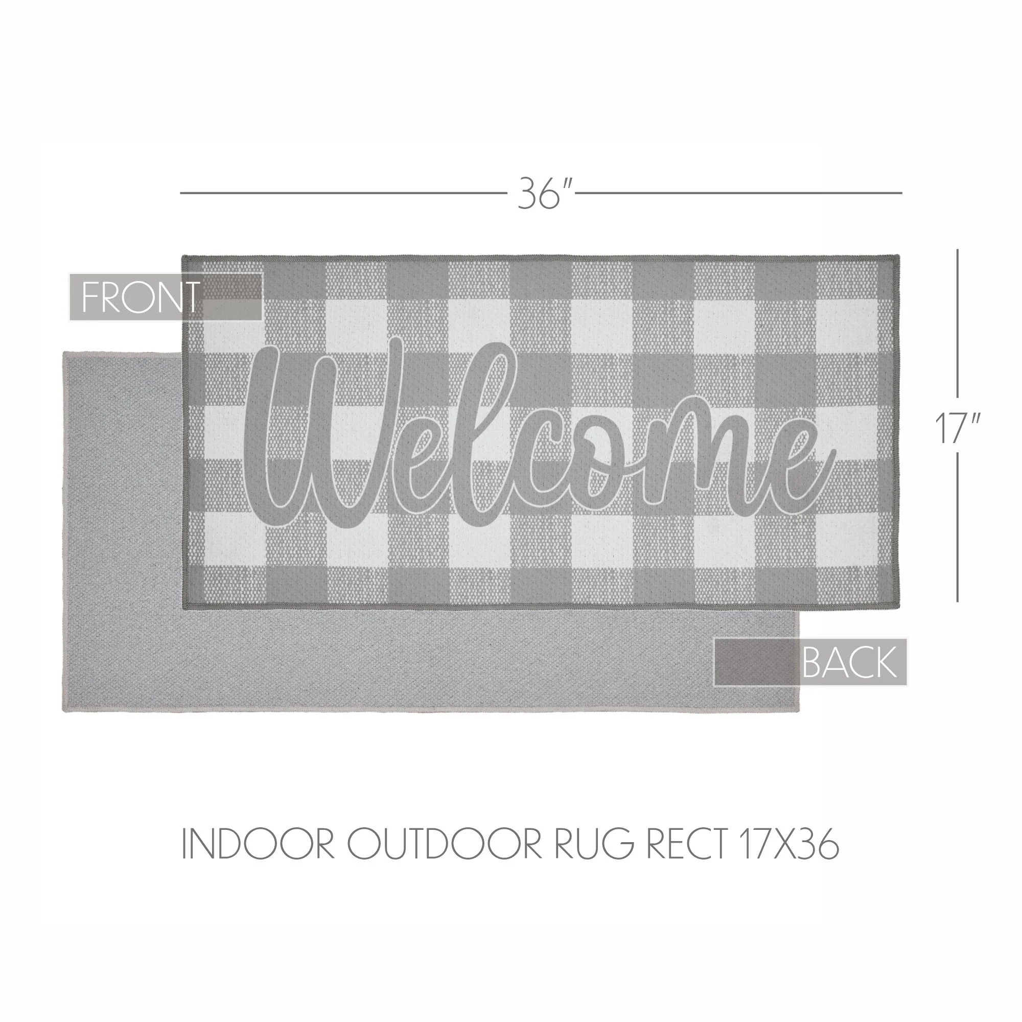 Welcome Gray Buffalo Check Indoor/Outdoor Rug - Image 4