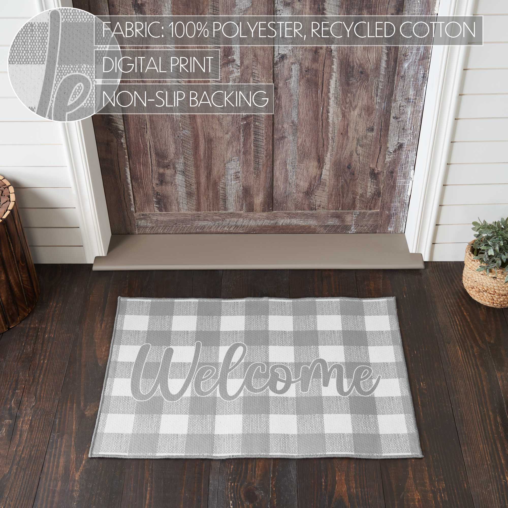 Welcome Grey Buffalo Check Indoor/Outdoor Rug - Image 6
