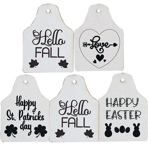 Welcome Highland Cow Sign with 12 Seasonal Ear Tags - Image 4