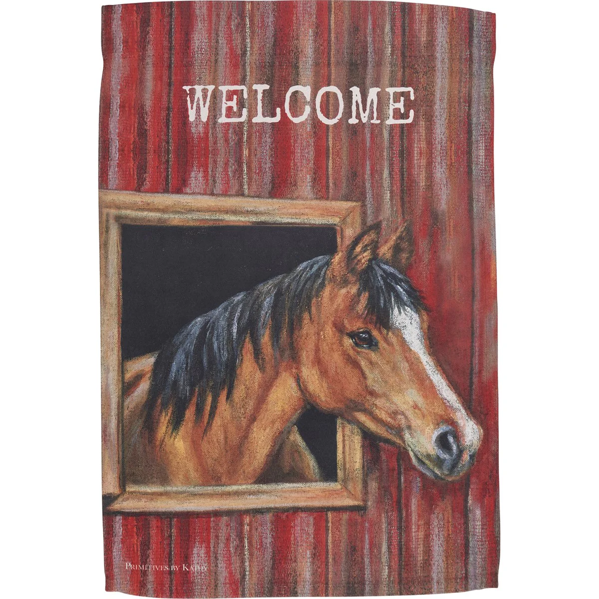 ๐ Welcome Horse in Red Barn Garden Flag - Image 2
