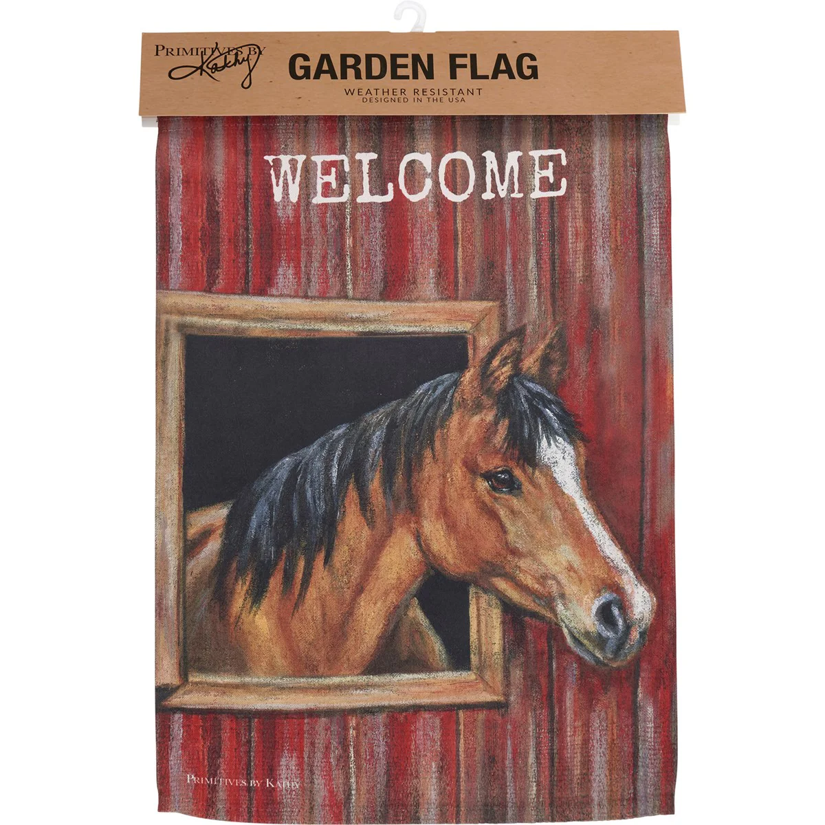 ๐ Welcome Horse in Red Barn Garden Flag - Image 3