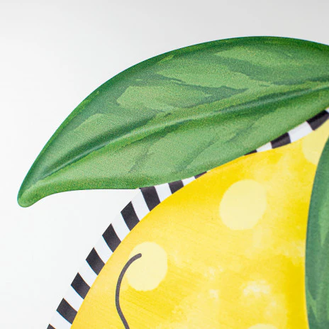 Welcome Lemon 12" Metal Embossed Hanger: - Image 2