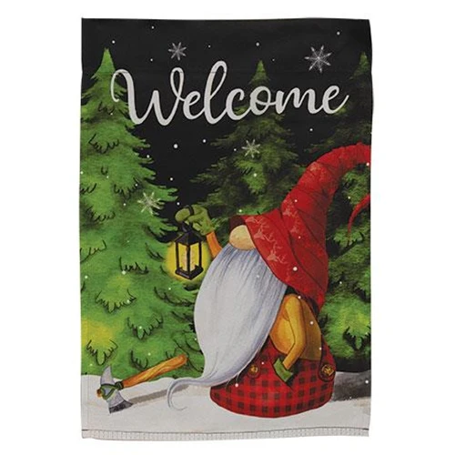 ๐ Welcome Lumberjack Gnome Garden Flag