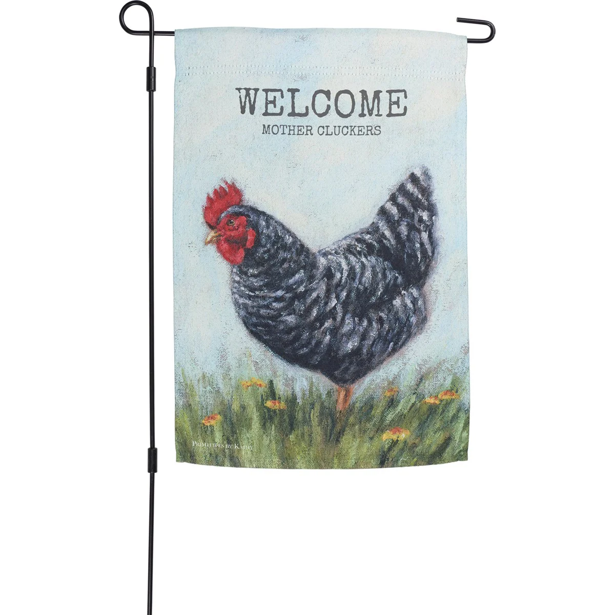 Welcome Mother Cluckers Chicken Garden Flag